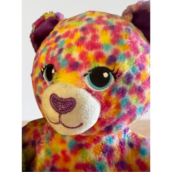 BUILD-A-BEAR Lot of 2 Rainbow Confetti Leopard and Tie-Dye Teddy Bear 16" Plush - Picture 14 of 16